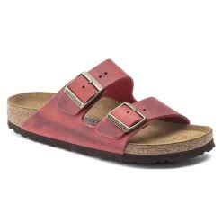 Birkenstock Arizona Oiled Leather Fire Red