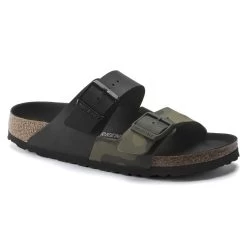 Birkenstock Arizona Split Birko-Flor Black/Desert Soil Camo Green