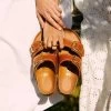 Birkenstock Arizona Big Buckle Embossed Natural Leather Cognac